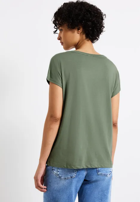 T-shirt avec des paillettes dry salvia green