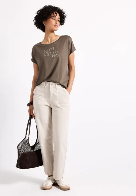 T-shirt avec des paillettes mute mocha