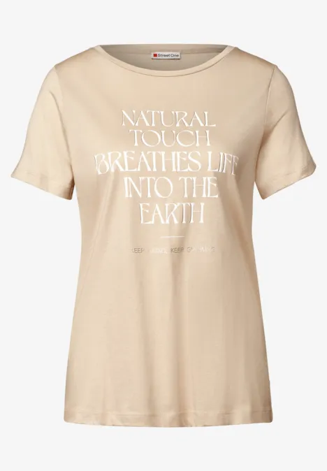 T-shirt avec art wording coastal beige