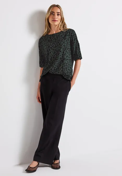 T-shirt léopard mid green