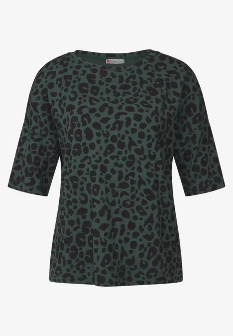 T-shirt léopard mid green