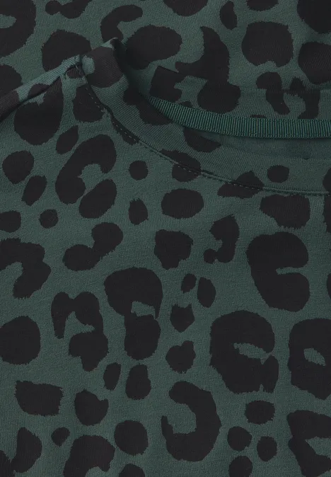 T-shirt léopard mid green