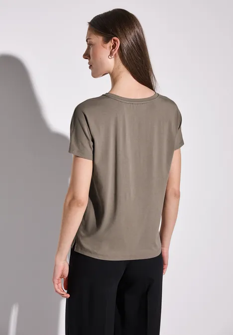 T-shirt en couleur unie stone brown