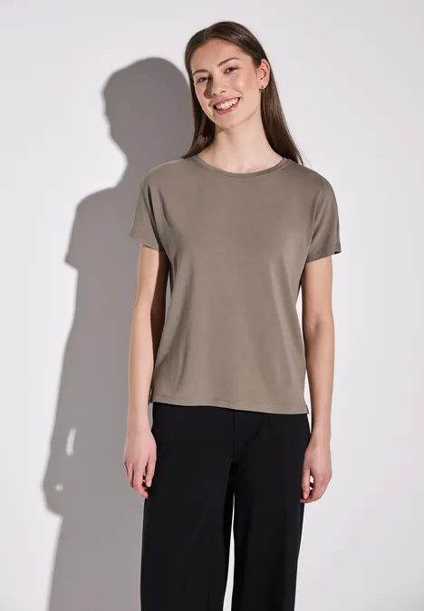 T-shirt en couleur unie stone brown