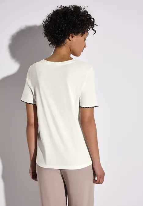 T-shirt basique avec ruban déco off white