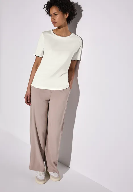 T-shirt basique avec ruban déco off white