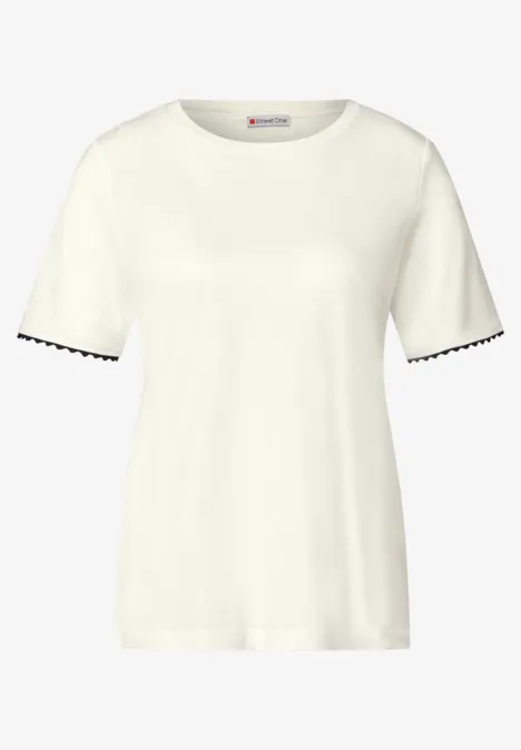T-shirt basique avec ruban déco off white