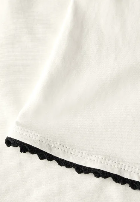 T-shirt basique avec ruban déco off white