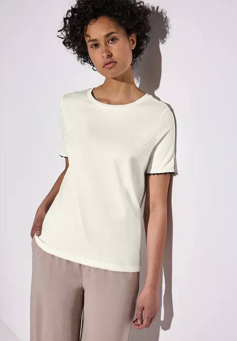 T-shirt basique avec ruban déco off white