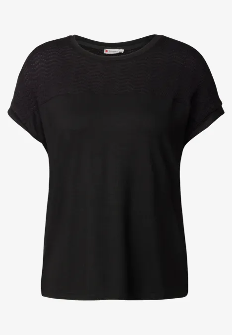T-shirt avec détail ajouré Black