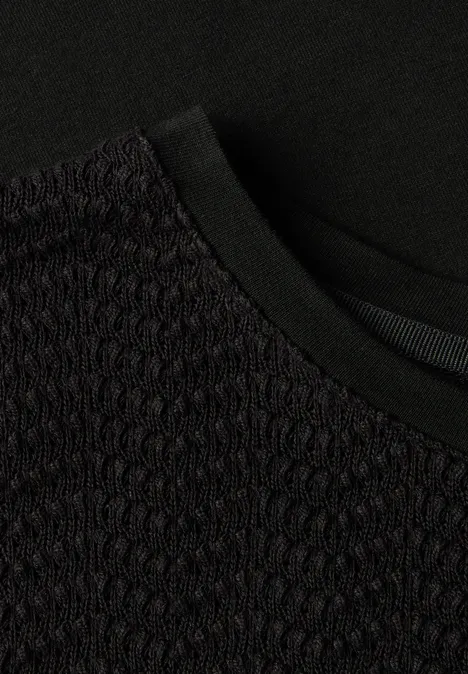 T-shirt avec détail ajouré Black