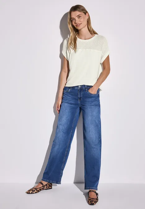 T-shirt avec détail ajouré off white
