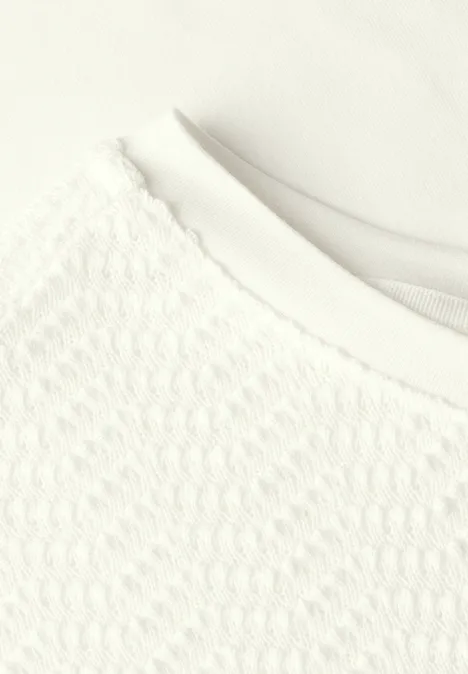 T-shirt avec détail ajouré off white