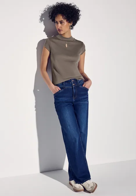 T-shirt avec découpe subtile stone brown