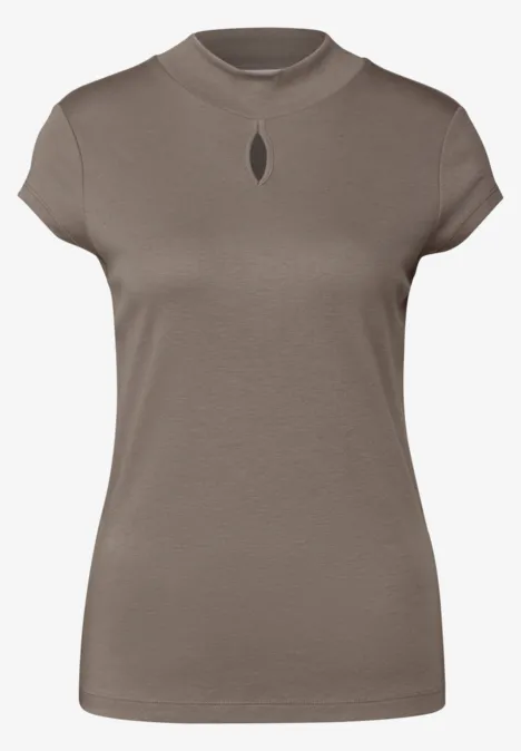 T-shirt avec découpe subtile stone brown