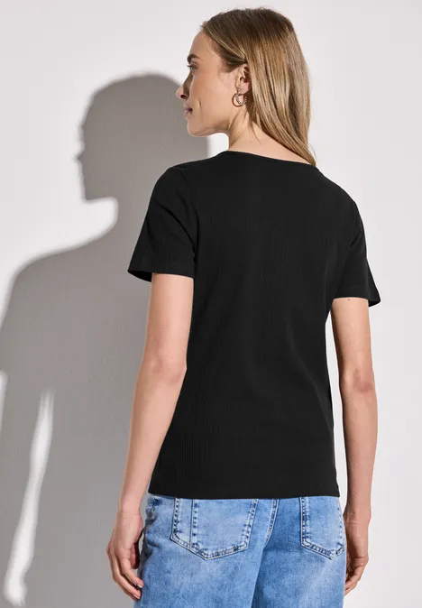 T-Shirt mit Dekortape Black