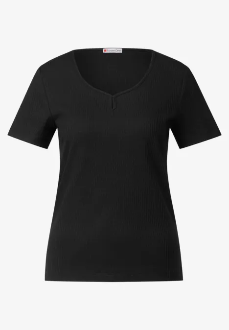 T-Shirt mit Dekortape Black