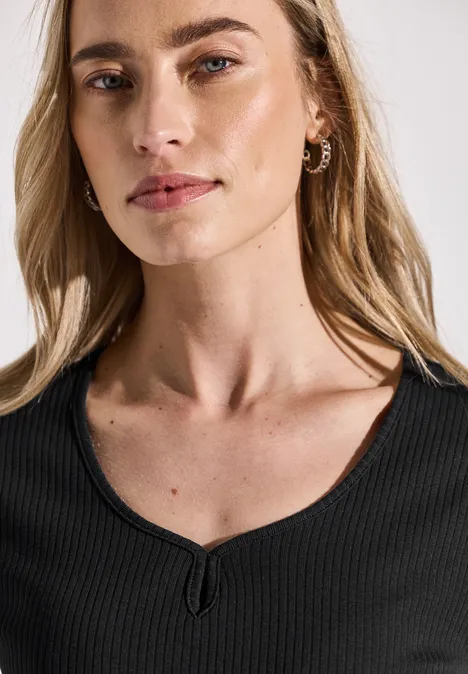 T-Shirt mit Dekortape Black