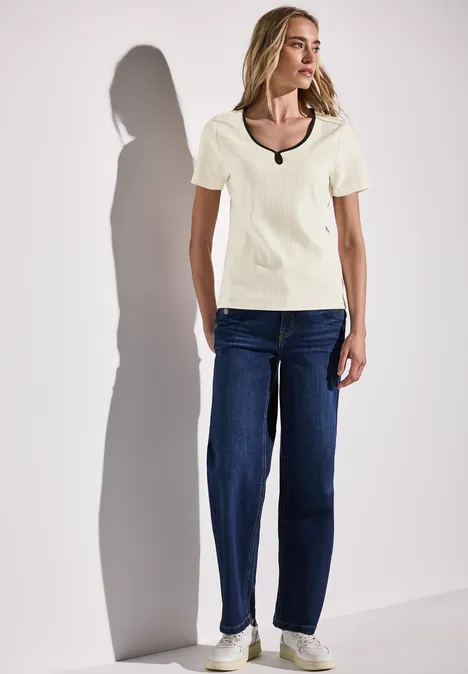 T-shirt avec bande décorative off white