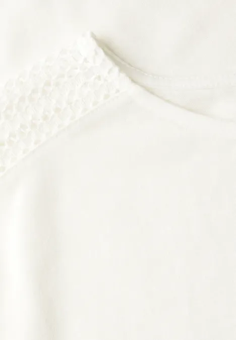 T-shirt avec détail en dentelle off white