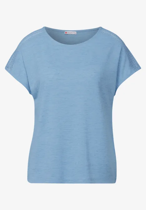 Shirt mit Spitzendetail serenity blue