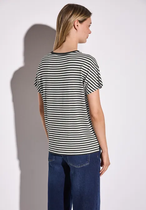 Gestreiftes T-Shirt Black