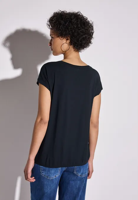 T-shirt avec bande décorative deep blue