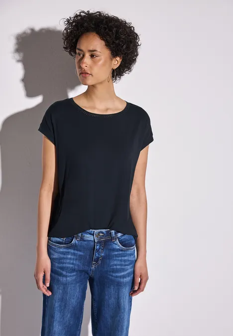 T-shirt avec bande décorative deep blue