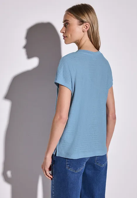 Shirt mit Streifenstruktur serenity blue