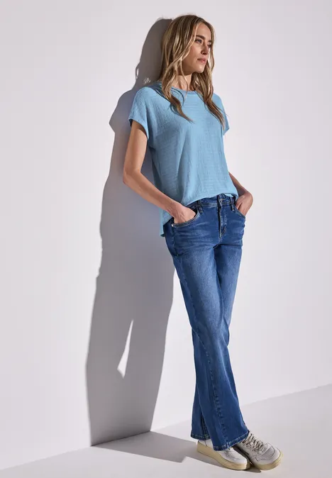 Shirt mit Streifenstruktur serenity blue