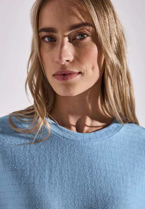 Shirt mit Streifenstruktur serenity blue