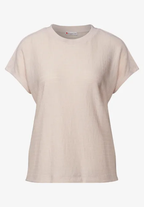 Shirt mit Streifenstruktur moonstone sand
