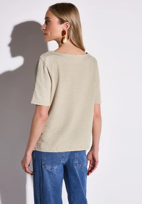 T-Shirt mit Struktur moonstone sand