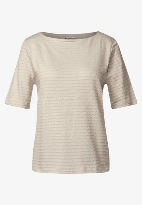 T-Shirt mit Struktur moonstone sand