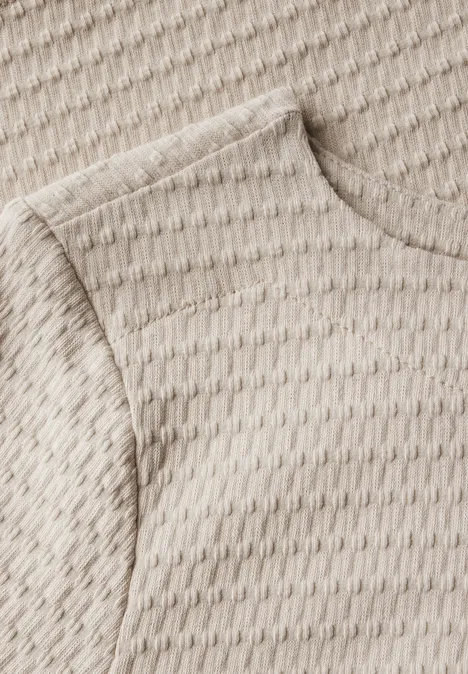 T-Shirt mit Struktur moonstone sand