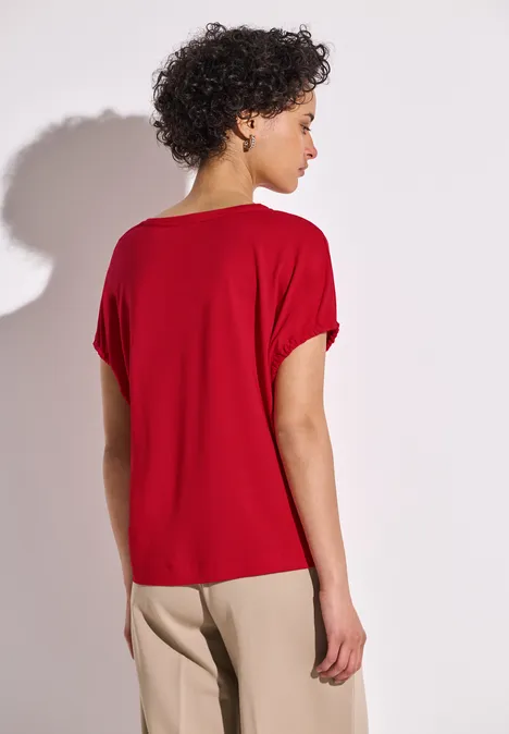 Shirt in Unifarbe glory red
