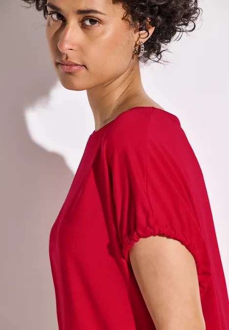 Shirt in Unifarbe glory red