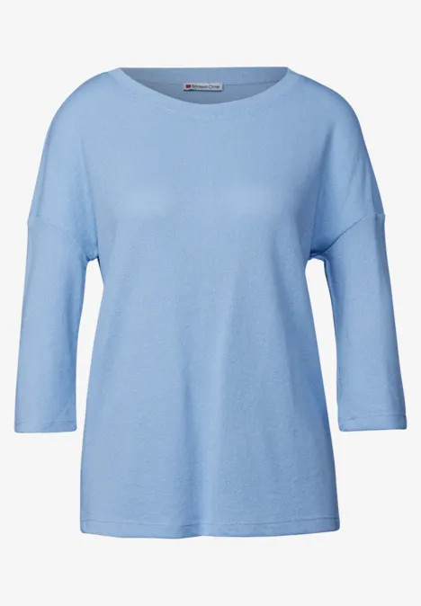 Strick-Look Shirt serenity blue