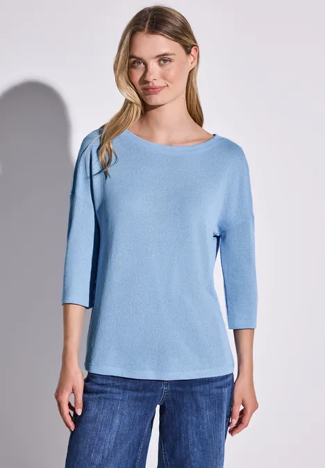 Strick-Look Shirt serenity blue