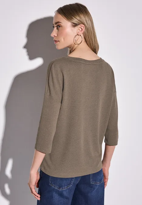 Strick-Look Shirt stone brown