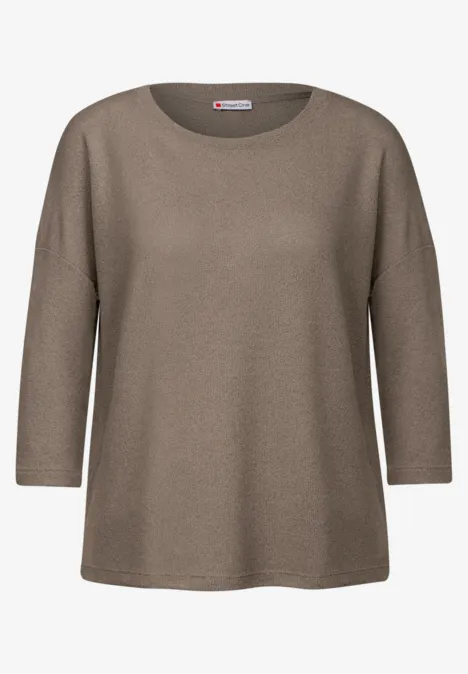 Strick-Look Shirt stone brown