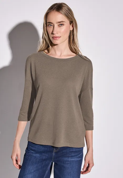 Strick-Look Shirt stone brown