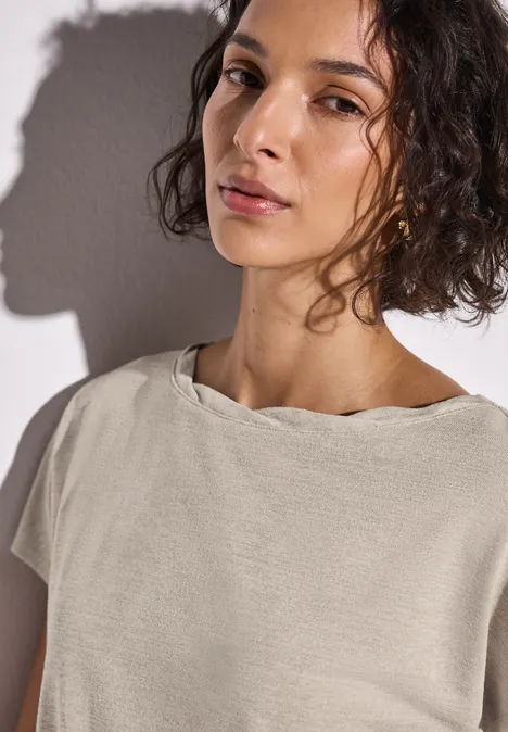 Leinen-Look Shirt moonstone sand
