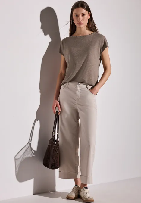 Leinen-Look Shirt stone brown