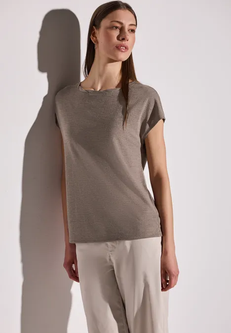 Leinen-Look Shirt stone brown