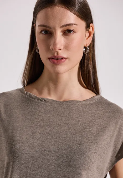 Leinen-Look Shirt stone brown