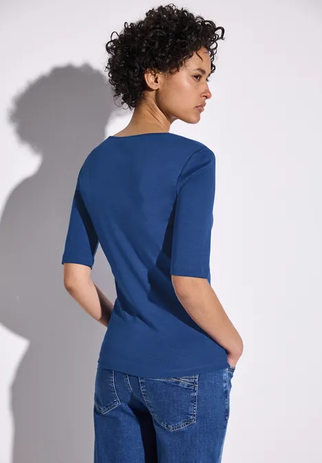 T-Shirt mit Herzausschnitt dodger blue
