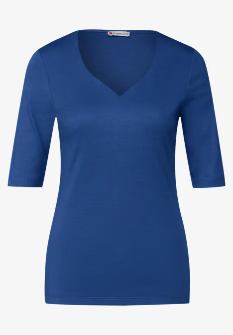 T-Shirt mit Herzausschnitt dodger blue