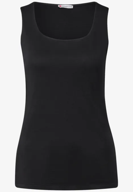 Top mit Carré Ausschnitt Black