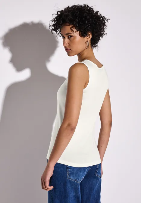 Top mit Carré Ausschnitt off white